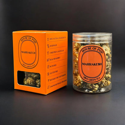 HOUSE OF POP Marrakech Mint Green Tea Artisan Popcorn Closed Jar