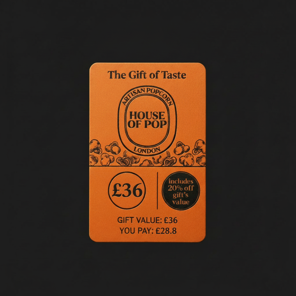 HOUSE OF POP the Gift of Taste gift card of £36